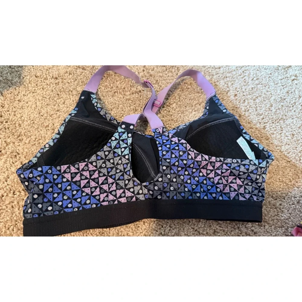 Victorias Secret Sport Incredible Bra 34B Blue Purple Geometric Racerback‎ Sport